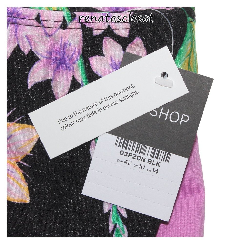 Topshop Women's Floral Frill Tanga Bikini Swim Bottoms NWT - Picture 7 of 10